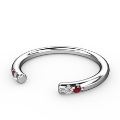 Vova Yüzük - Swarovski ve garnet 18 ayar beyaz altın yüzük #qhquho