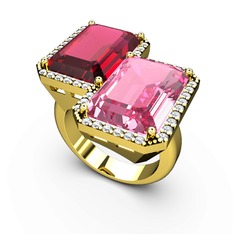 Avis Yüzük - Rodolit garnet, pembe kuvars ve swarovski 8 ayar altın yüzük #hozjus