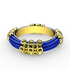 Delissa Yüzük - Peridot 14 ayar altın yüzük (Mavi mineli) #1q8tcy3
