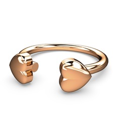 Çift Kalp Yüzük - 14 ayar rose altın yüzük #nanliw