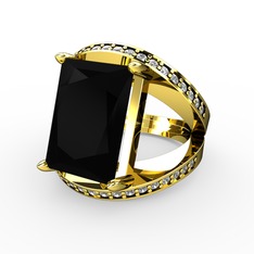 Reyala Yüzük - Siyah zirkon ve swarovski 18 ayar altın yüzük #wmgs2k