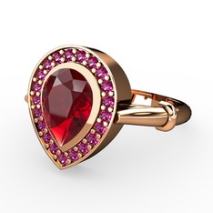 Garnet ve rodolit garnet 8 ayar rose altın yüzük