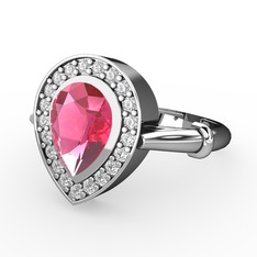 Esinti Yüzük - Pembe kuvars ve swarovski 925 ayar gümüş yüzük #a5otmy