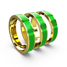 Mineli Simplon Yüzük - 8 ayar altın yüzük (Yeşil mineli) #1bp4phu