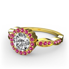 Blume Yüzük - Swarovski ve rodolit garnet 18 ayar altın yüzük #q7wwc7