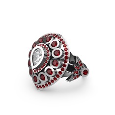 Mihrişah Elmas Yüzük - Swarovski ve garnet 14 ayar beyaz altın yüzük #jfcly4