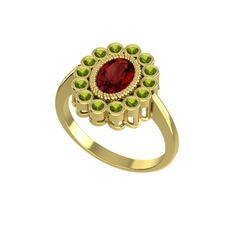 Rayiha Yüzük - Garnet ve peridot 14 ayar altın yüzük #hxr5q0