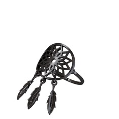Dreamcatcher Yüzük - 925 ayar siyah rodyum kaplama gümüş yüzük #1sxh1gs