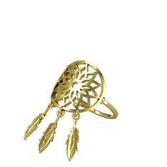 Dreamcatcher Yüzük - 925 ayar altın kaplama gümüş yüzük #1yeqa5b