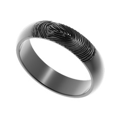 Parmak İzi Alyans - 925 ayar siyah rodyum kaplama gümüş yüzük #1m6rcfq