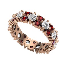 Büyük Elin Tamtur Yüzük - Swarovski ve garnet 8 ayar rose altın yüzük #1ybcq5q