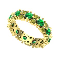 Büyük Elin Tamtur Yüzük - Yeşil kuvars ve peridot 18 ayar altın yüzük #1ynx3ug