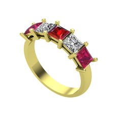 Garnet, swarovski ve rodolit garnet 8 ayar altın yüzük