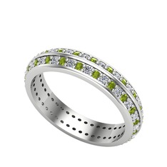 Peridot ve swarovski 925 ayar gümüş yüzük