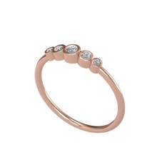 Minimal 5 Taşlı Yüzük - Swarovski 18 ayar rose altın yüzük #1u6u71j