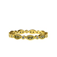 Minimal Tamtur Yüzük - Peridot ve elmas 18 ayar altın yüzük (0.099 karat) #b7w0g8