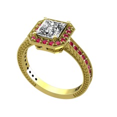 Althea Yüzük - Swarovski ve rodolit garnet 8 ayar altın yüzük #dg7wgc