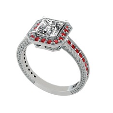 Althea Yüzük - Swarovski ve garnet 18 ayar beyaz altın yüzük #eeuv1x