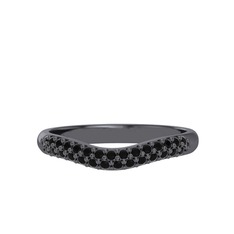 Astrid Yüzük - Siyah zirkon 925 ayar siyah rodyum kaplama gümüş yüzük #1stvn71