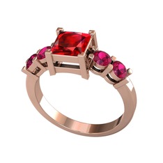 Garnet ve rodolit garnet 14 ayar rose altın yüzük