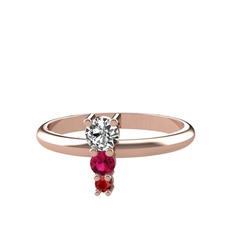 Madga Yüzük - Swarovski, rodolit garnet ve garnet 8 ayar rose altın yüzük #yfmca0