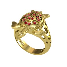 Eshe Kaplumbağa Yüzük - Garnet 18 ayar altın yüzük #13dfld5
