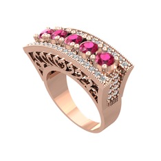 Adalan Yüzük - Rodolit garnet ve swarovski 14 ayar rose altın yüzük #kllooa