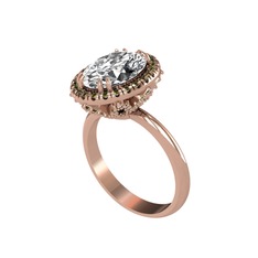 Maahes Yüzük - Swarovski ve peridot 925 ayar rose altın kaplama gümüş yüzük #rkb880