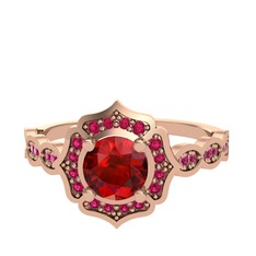 Garnet ve rodolit garnet 8 ayar rose altın yüzük