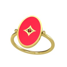 Amara Yüzük - Garnet 8 ayar altın yüzük (Kırmızı mineli) #434sdz