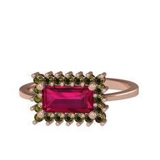 Via Yüzük - Rodolit garnet ve peridot 18 ayar rose altın yüzük #oynhzr