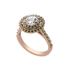 Swarovski ve peridot 18 ayar rose altın yüzük