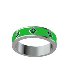 Fharsa Tamtur Yüzük - Yeşil kuvars 925 ayar gümüş yüzük (Yeşil mineli) #13phhtn