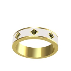 Fharsa Tamtur Yüzük - Peridot 14 ayar altın yüzük (Beyaz mineli) #1jotsp1