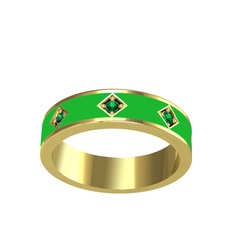 Fharsa Tamtur Yüzük - Yeşil kuvars 925 ayar altın kaplama gümüş yüzük (Yeşil mineli) #f8fvrn
