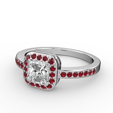 Sarette Tektaş Yüzük - Swarovski ve garnet 925 ayar gümüş yüzük #1nmrh4v