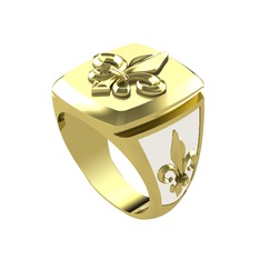 Runa Fleur De Lis Yüzük - 925 ayar altın kaplama gümüş yüzük (Beyaz mineli) #1trccf6