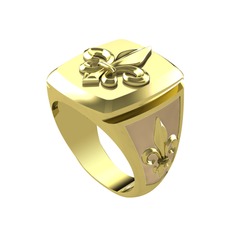 Runa Fleur De Lis Yüzük - 925 ayar altın kaplama gümüş yüzük (Ekru mineli) #1ykpduw