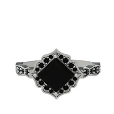Minimal Gea Yüzük - Siyah zirkon 925 ayar gümüş yüzük #10fjqmi