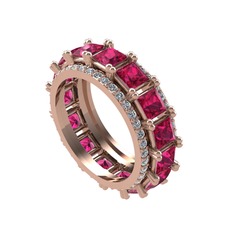 Arwen Tamtur Yüzük - Rodolit garnet ve swarovski 925 ayar rose altın kaplama gümüş yüzük #u3it3s