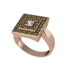 Daria Yüzük - Swarovski ve peridot 18 ayar rose altın yüzük #283dc8