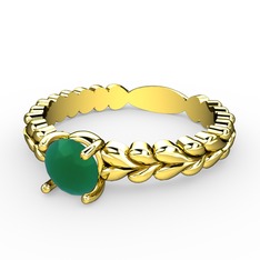 Kalpli Tektaş Yüzük - Kök zümrüt 925 ayar altın kaplama gümüş yüzük #1qcobzk