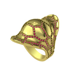 Ornate Kamplumbağa Yüzük - Rodolit garnet 14 ayar altın yüzük #1n6mn29