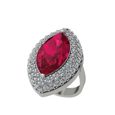 Efsunkar Mekik Yüzük - Rodolit garnet ve swarovski 925 ayar gümüş yüzük #c1hscm