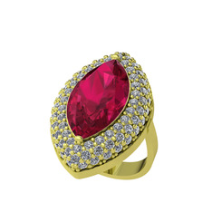 Efsunkar Mekik Yüzük - Rodolit garnet ve swarovski 925 ayar altın kaplama gümüş yüzük #kzhqg3