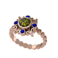 Aidara Vintage Yüzük - Peridot ve lab safir 18 ayar rose altın yüzük #yqqgvx