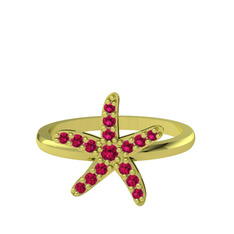Denizyıldızı Yüzük - Rodolit garnet 8 ayar altın yüzük #139xtxh