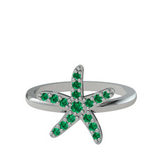 Denizyıldızı Yüzük - Yeşil kuvars 925 ayar gümüş yüzük #1mprwo0