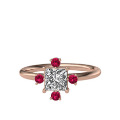 Earla Yüzük - Swarovski ve rodolit garnet 18 ayar rose altın yüzük #vqixr