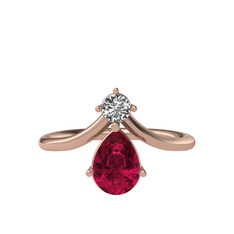 Pluvia Yüzük - Swarovski ve rodolit garnet 18 ayar rose altın yüzük #je9yvv